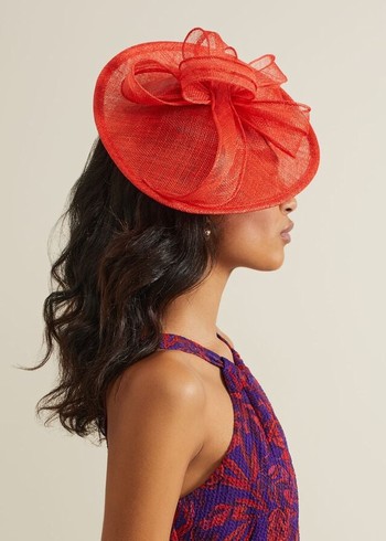 Phase Eight Bow Detail Oval Fascinator Hats Red Canada | VBZEGS-654